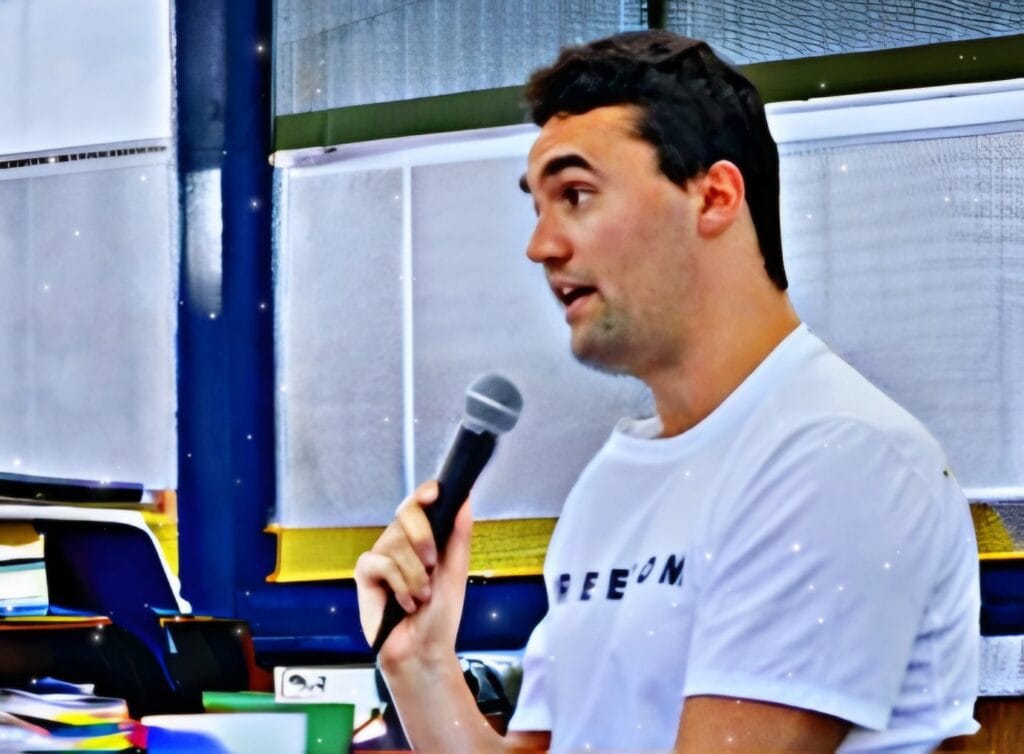 Charlie Kirk during a political event at university